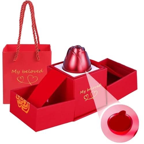 ascension Creative Flower Ring Box Lift Rose Shaped Ring Necklace Box Flower Gift Box for Girlfriend Boyfriend Jewelry Storage Box Multipurpose Jewelry Box Gift for Valentine's Day Anniversary