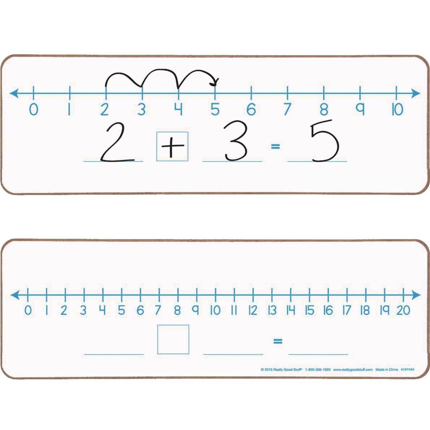 Really Good Stuff Number Line Dry Erase Boards – Two-Sided Boards Feature 0-10 Number Line On One Side, 0-20 On The Other, Write and Wipe, 12”x4” (Set of 6), Number Line for Students