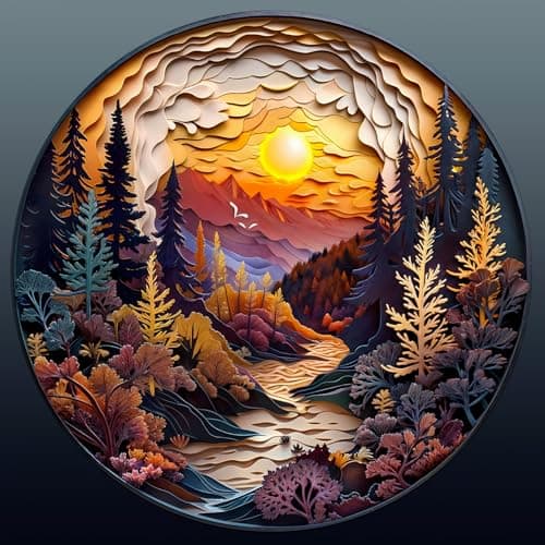Wooden Puzzles for Adults Unique Animal Shaped Sunset Forest Puzzle 3D Vision Wooden Jigsaw Puzzle Christmas Birthday Gifts for FriendsFamily Home Decor 85 85in 100pcs
