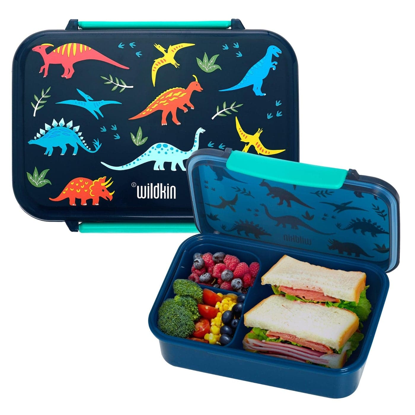 Wildkin Reusable Food Container for Kids Airtight Leak Resistant Dishwasher Safe Jurassic Dinosaurs