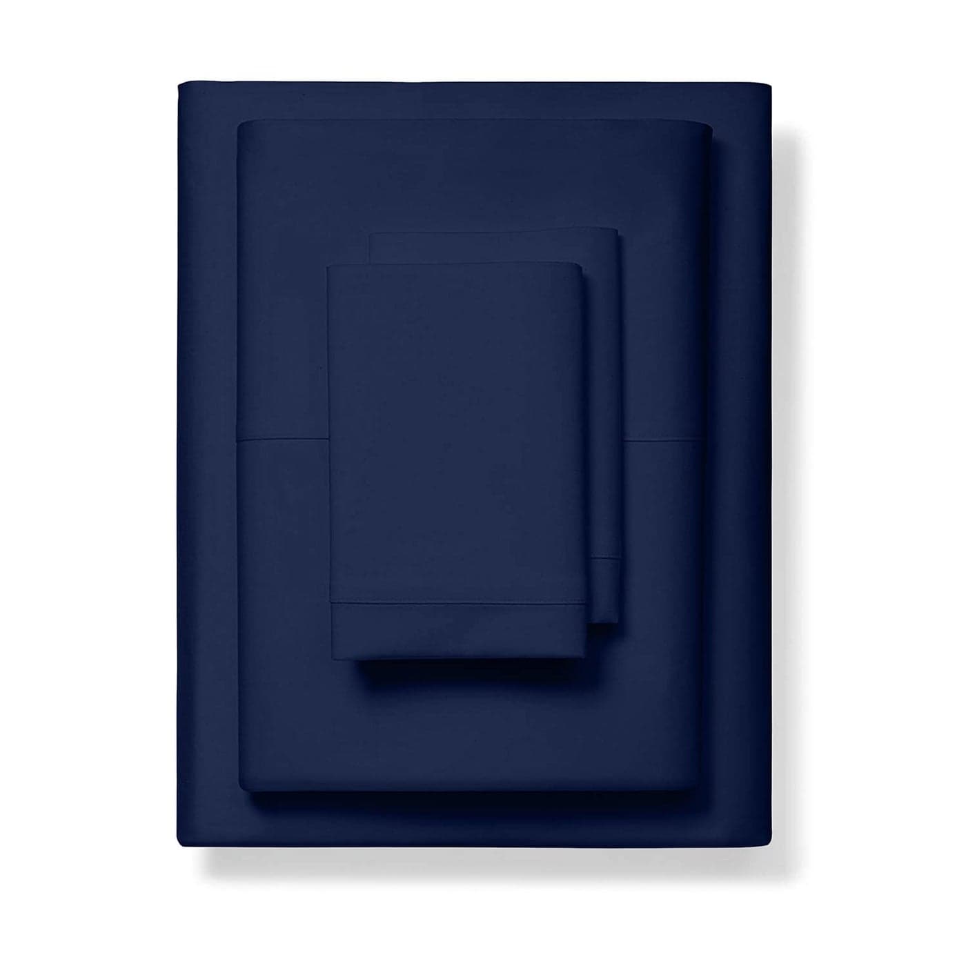 1000ThreadCount 100 Pure Cotton Bed Sheets 4 Pc King Size Navy Blue Sheet Set Single Ply Long Staple Combed Cotton Yarns Best Luxury Sateen Weave Fits Mattress Upto 17 Deep Pocket