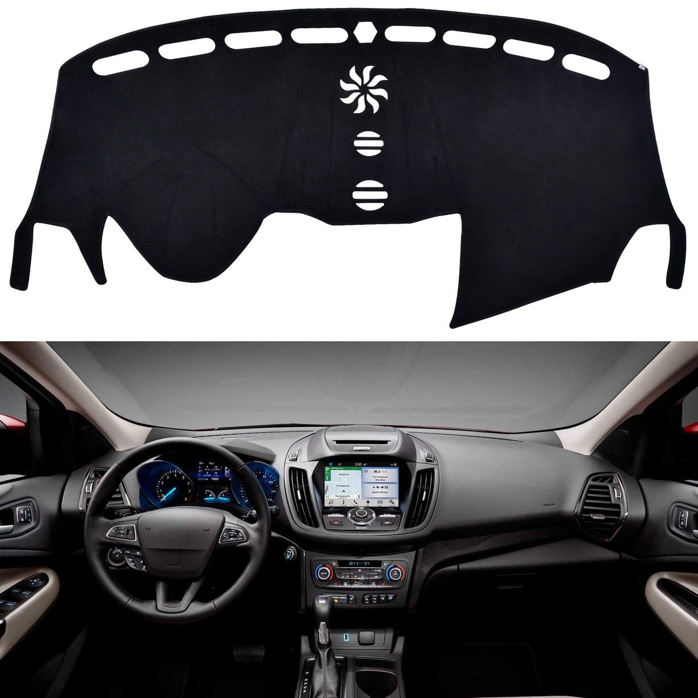 SPEEDWOW Dashboard Dash Board Cover Mat Carpet Compatible with 20142019 EscapeLarge Display in the Middle