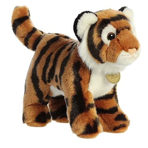 Aurora Realistic Miyoni Bengal Tiger Stuffed Animal Lifelike Details Make a Cherished Companion Perfect for Decorating Bedrooms or Classrooms Brown 9 Inches