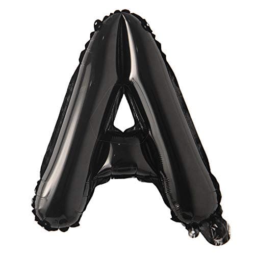 16 inch Single Black Alphabet Letter number Balloons Aluminum Hanging Foil Film Balloon Wedding Birthday party decoration banner Air Mylar Balloons 16 inch Black A