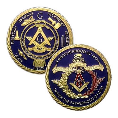 Masonic Challenge Coin for Freemasons Coin 3D Design with case