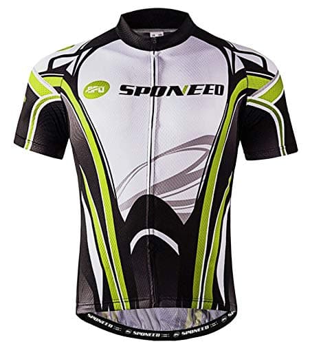 Men's Bike Jerseys Short Sleeves Cycle Shirts Tops Full Zipper Bicycle Jacket Gear US S Green White