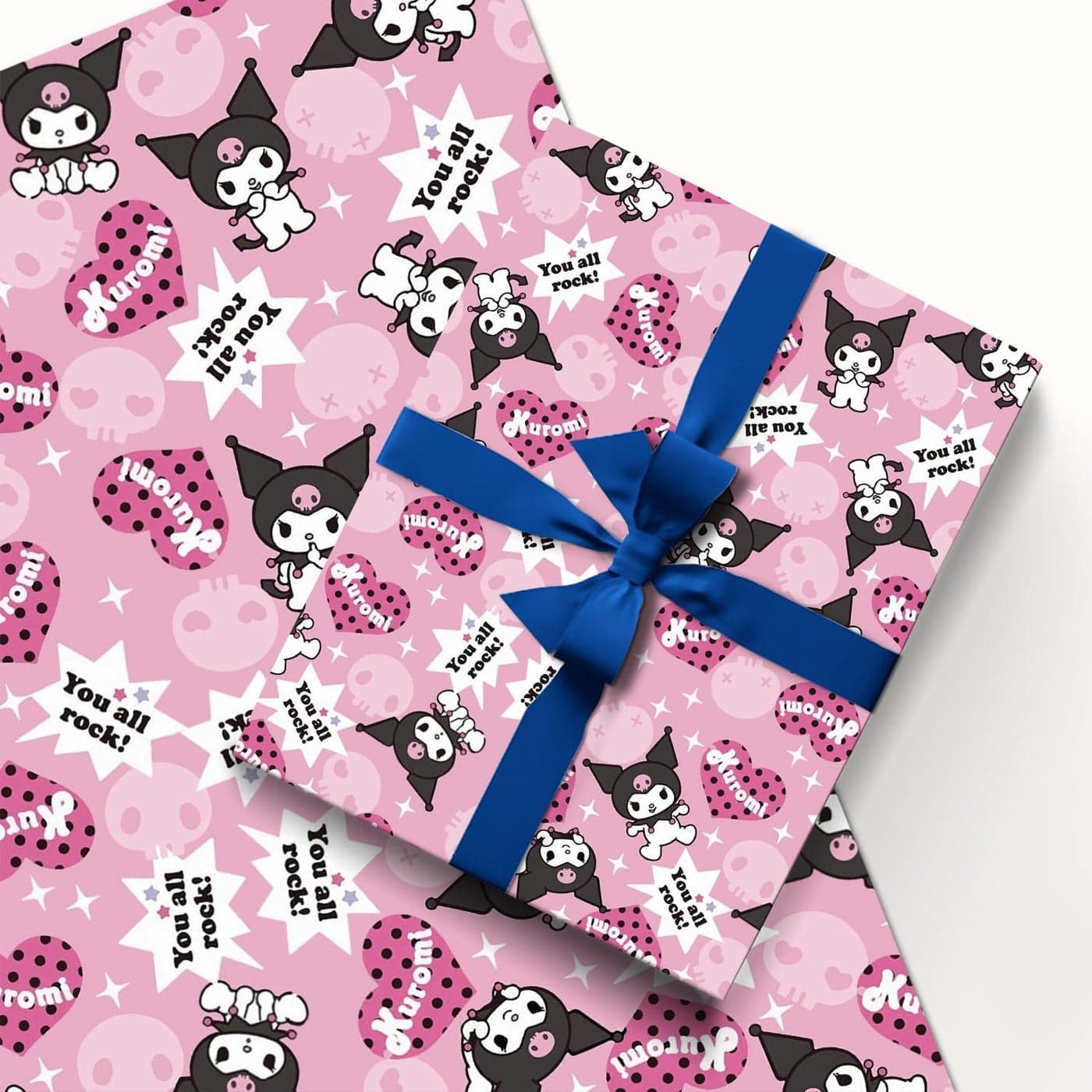 EYQQM Pack of 5 Gift Wrapping Paper 20 x 30 Kraft Paper Sheets Premium Birthday Kuromi Wrapping Paper Set for Kids Party Storage Festive Decoration Pink Bunny