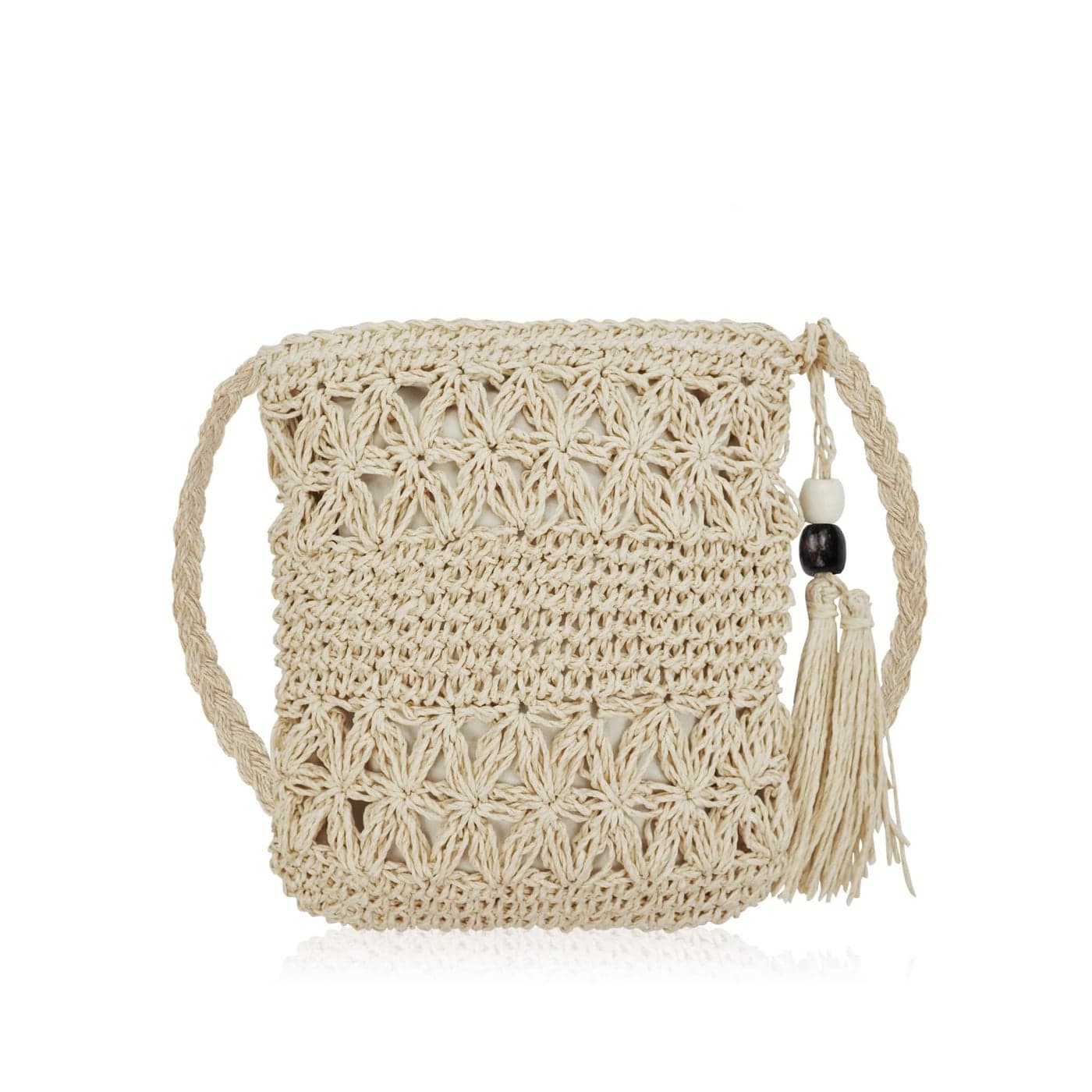 Straw Bags, for Women Summer Straw Beach Shoulder Bags Handbags Light Hand-woven Crossbody Tassel Bohemian Bags With Zipper for Purse Travel Holiday and Daily Use