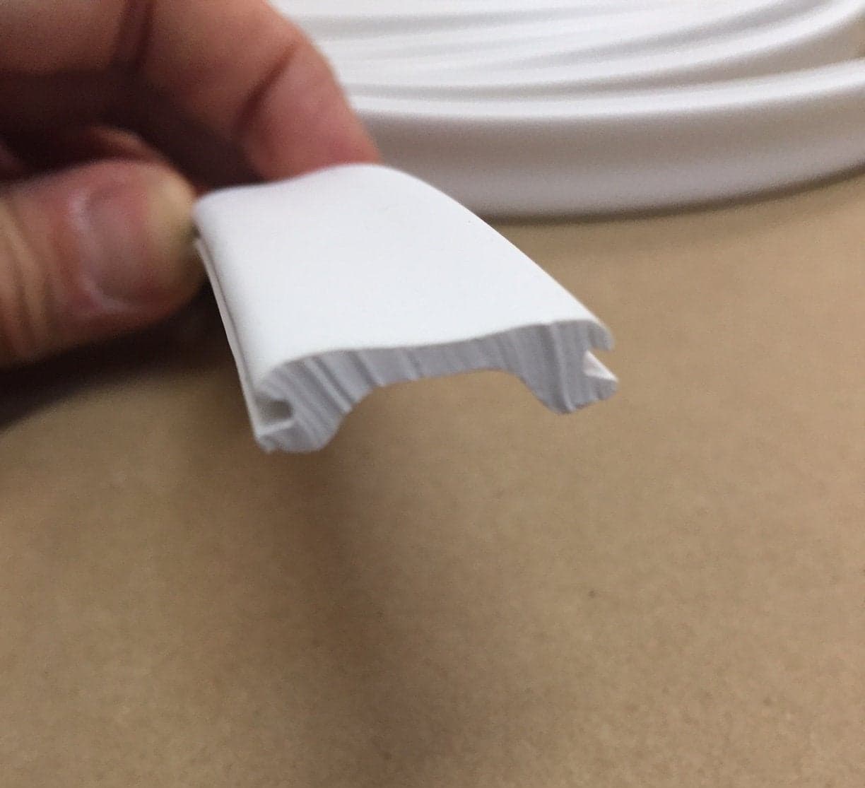 White RV Camper Trailer Thick Vinyl 3/4" Insert Trim Mold Flexible Screw Cover 0.75" x 50 Feet(50 ft, White)