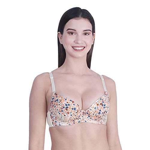 Brachy Women's Poly Cotton Padded Wired Push-Up Bra (BCA_FPRBW05_40B_Nude_Beige, Nude_40B)