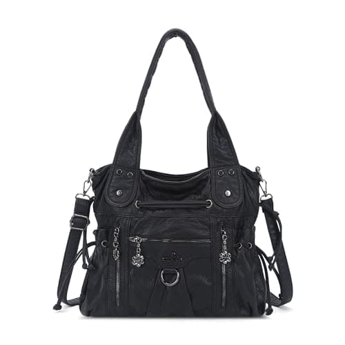 Angel Kiss Hobo Bags for Women Fashion Shoulder Bag Ladies Purses and Handbags Roomy Tote Bags Purse with Crossbody Strap,Black