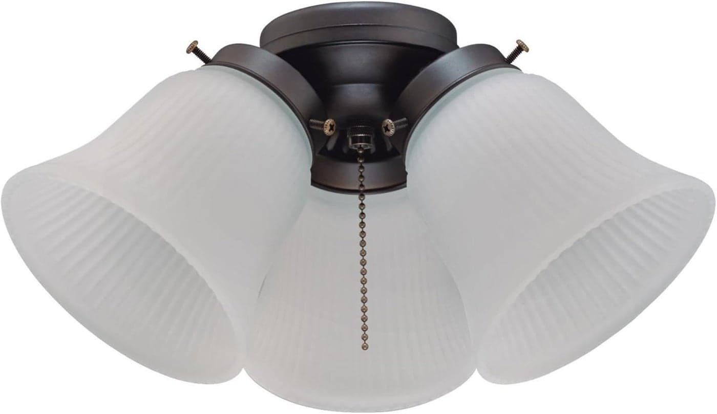 Westinghouse 7785000 ThreeLight Led Cluster Ceiling Fan Light Kit Oil Rubbed Bronze Finish with Frosted Ribbed Glass White