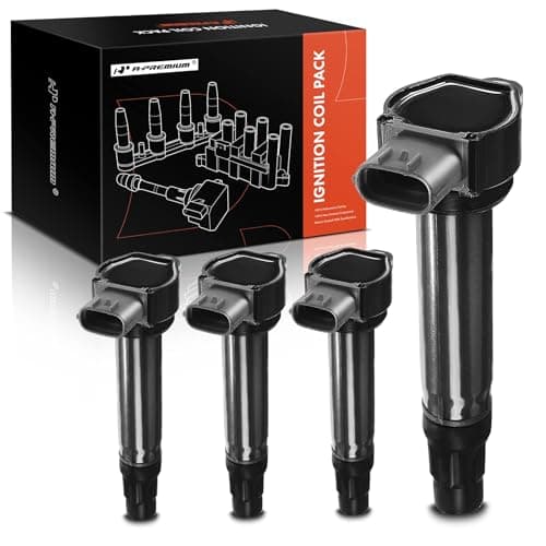A-Premium Ignition Coils Pack Replacement for Mitsubishi Lancer 2008-2015 2.0/2.4L Outlander 2008-2013 2.4L Lancer 2008-2015 2.0/2.4L Outlander 2007-2016 2.4/3.0L 4-PC Set