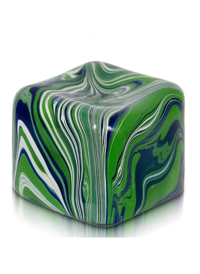 Adult-Size Flow 7cm Stress Cube – Larger Than Mini Squishy Cubes, Slow-Rise Sensory Fidget for Stress Relief, Focus & Light Hand Exercise – Safe for Ages 3+ (Green)