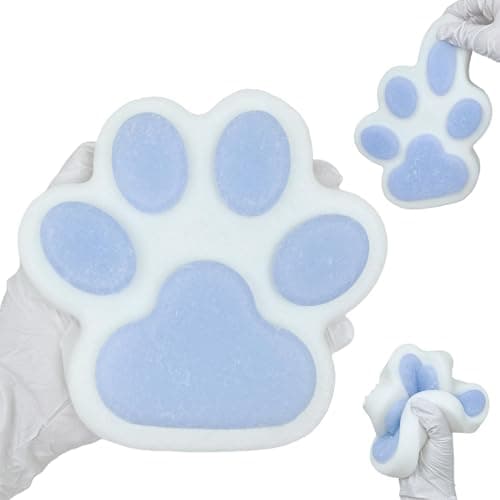 Big Cat Paw Squishy 55 Inch Large Size Squishies Squeeze Toys Pinch Family Squishy Cute Soft Silicone Giant Cats Paw Tangcii Fidget Stress Relief Sensory Toys Gifts for Adults Women BlueWhite