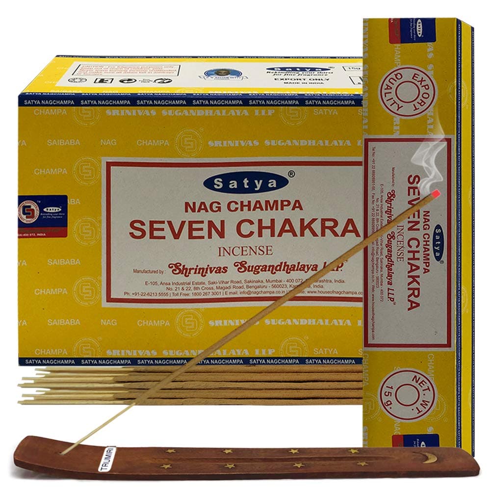 Seven Chakra Incense Sticks and Incense Stick Holder Bundle Insence