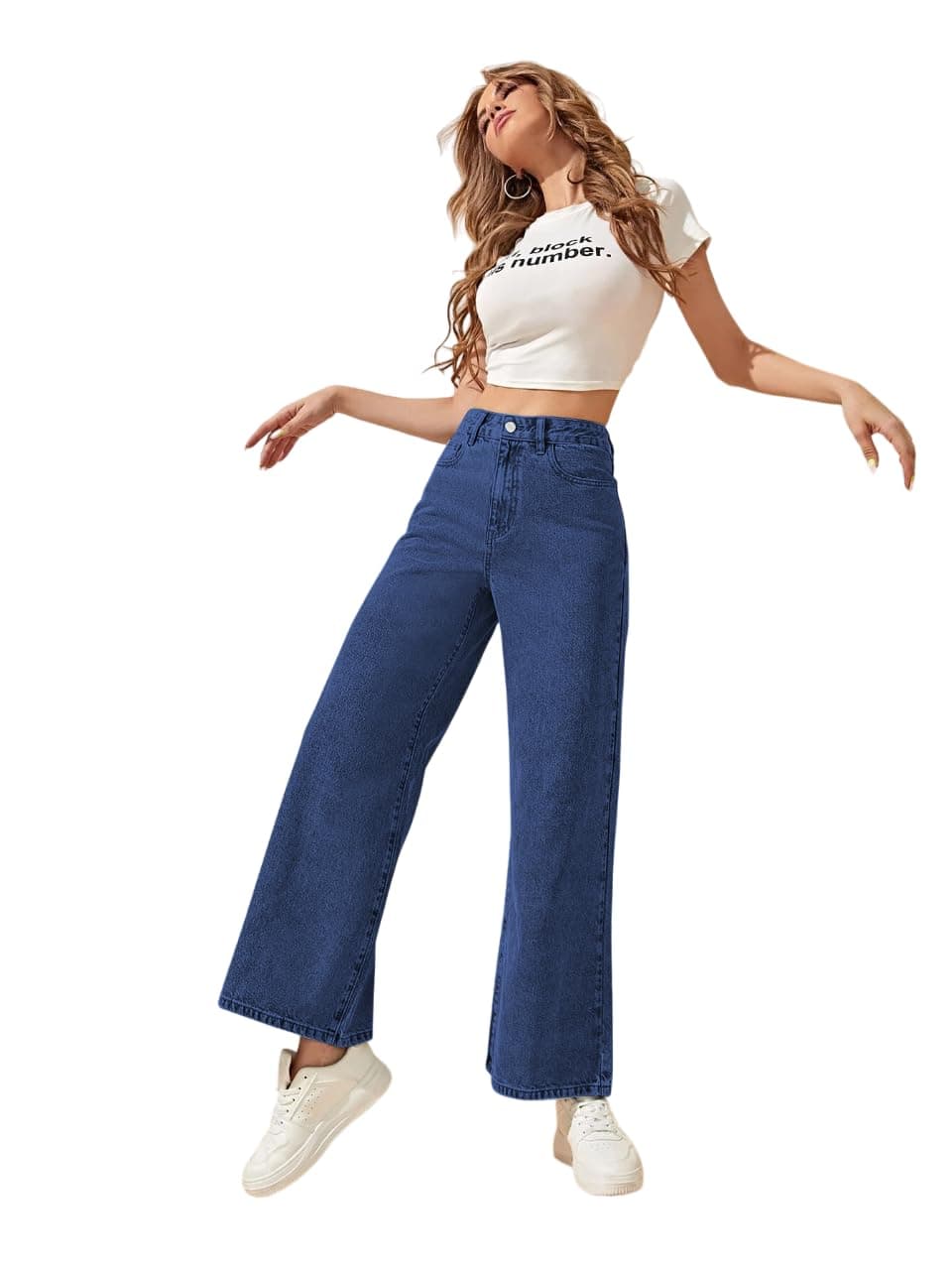 TAGAS Women's Loose High Rise Jeans (WDJ-2-WIDE-NAVY- Navy_32)