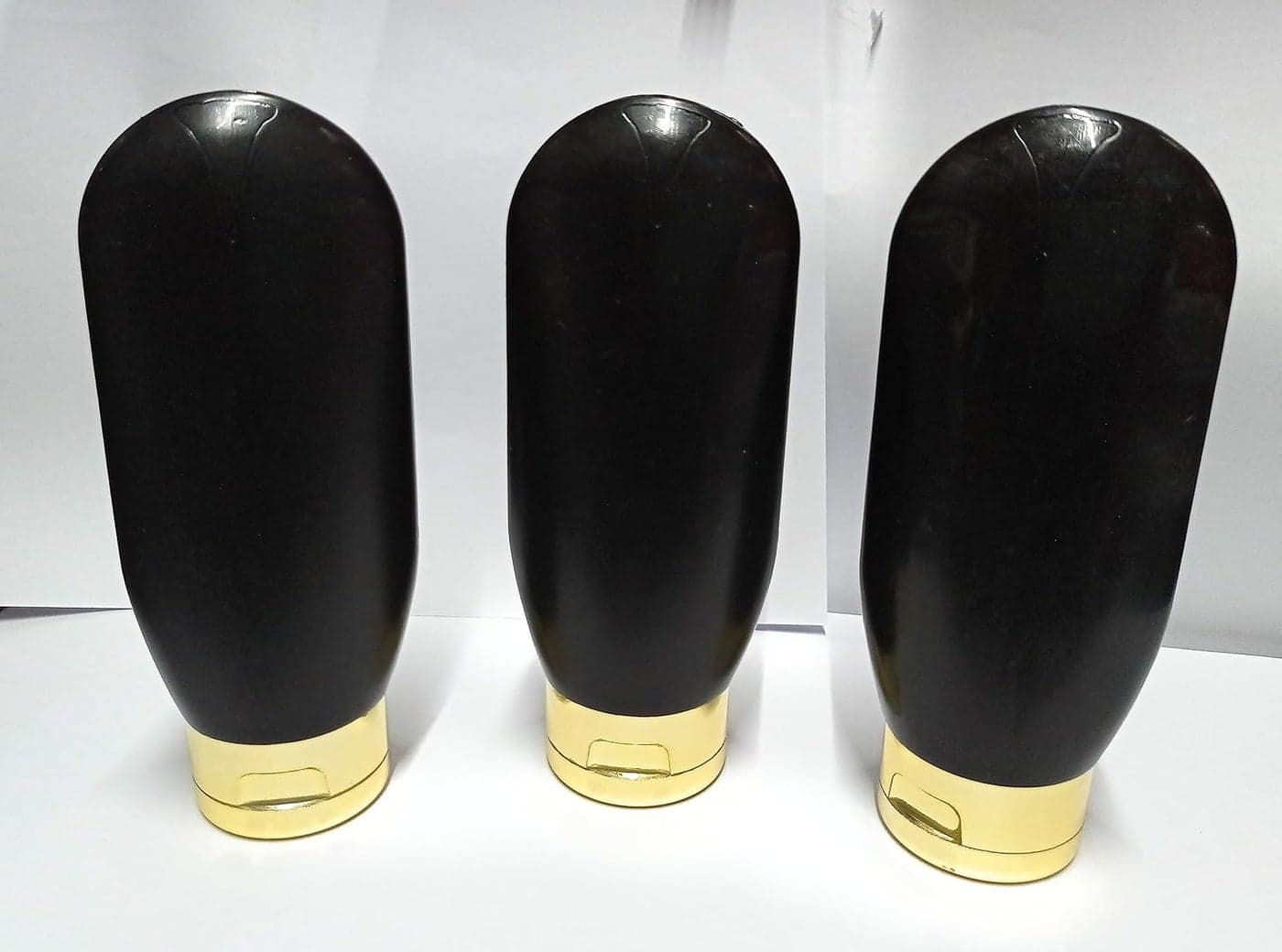 SHREE MAHA Empty Travel Toiletries Press Squeeze Gold and Black Tube Bottles Refillable Leakproof Stand Up Tube for DIY Lotion Shampoo 100 ml GOLD AND BLACK Pack of 6