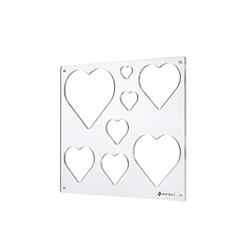 HERMIT TOOLS 12"*10" inches 8-in-1 Heart Inlay Template | Router and Decorative Templates for Woodworking