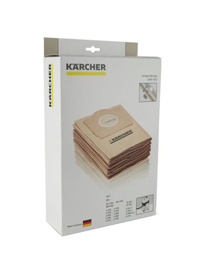 5-Piece Paper Filter Bags Set Brown