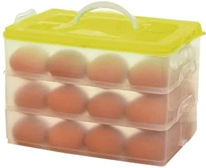 Egg Box 36 Grid Plastic Egg Tray Box Holder Basket Stand Organizer Tray Holder Box with lid for Fridge Kitchen Home egg grid