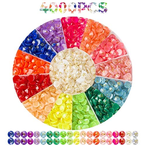4000PCS Glitter Beads for Diamond Painting, Diamond Painting Beads, Diamond Painting Accessories, 20 Colors Round Diamond Painting Drills Flatback Rhinestones for Crafts, Bead Art or Nails Art, 2.8MM