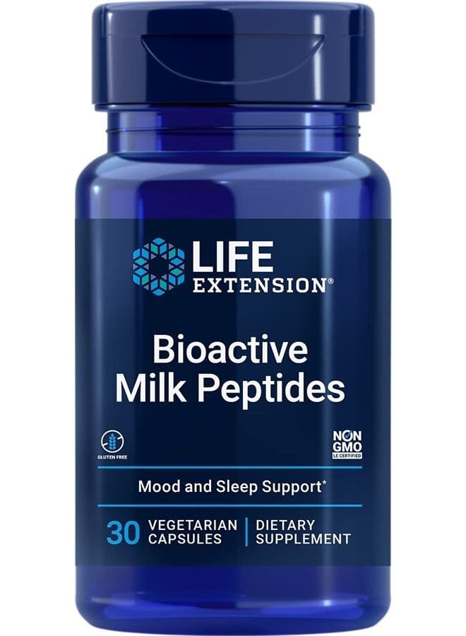 Bioactive Milk Peptides – Promotes Relaxation & Healthy Sleep – Gluten-Free, Non-GMO – 30 Vegetarian Capsules