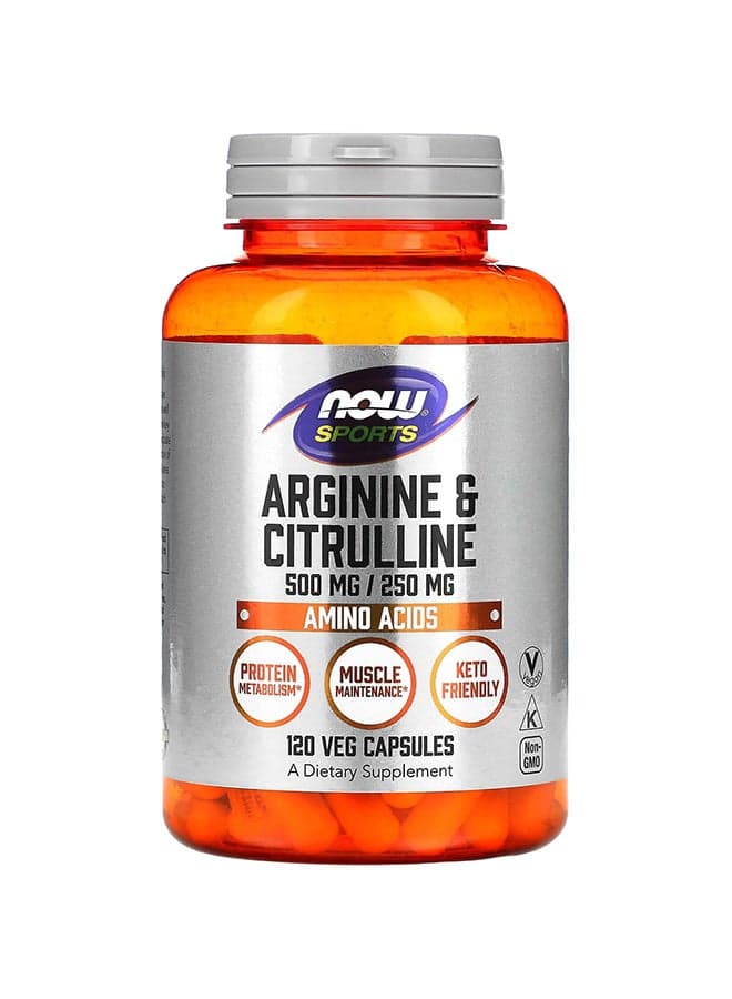 Pack Of 2 Arginine And Citrulline Dietary Supplement 500/250 mg - 240 Capsules