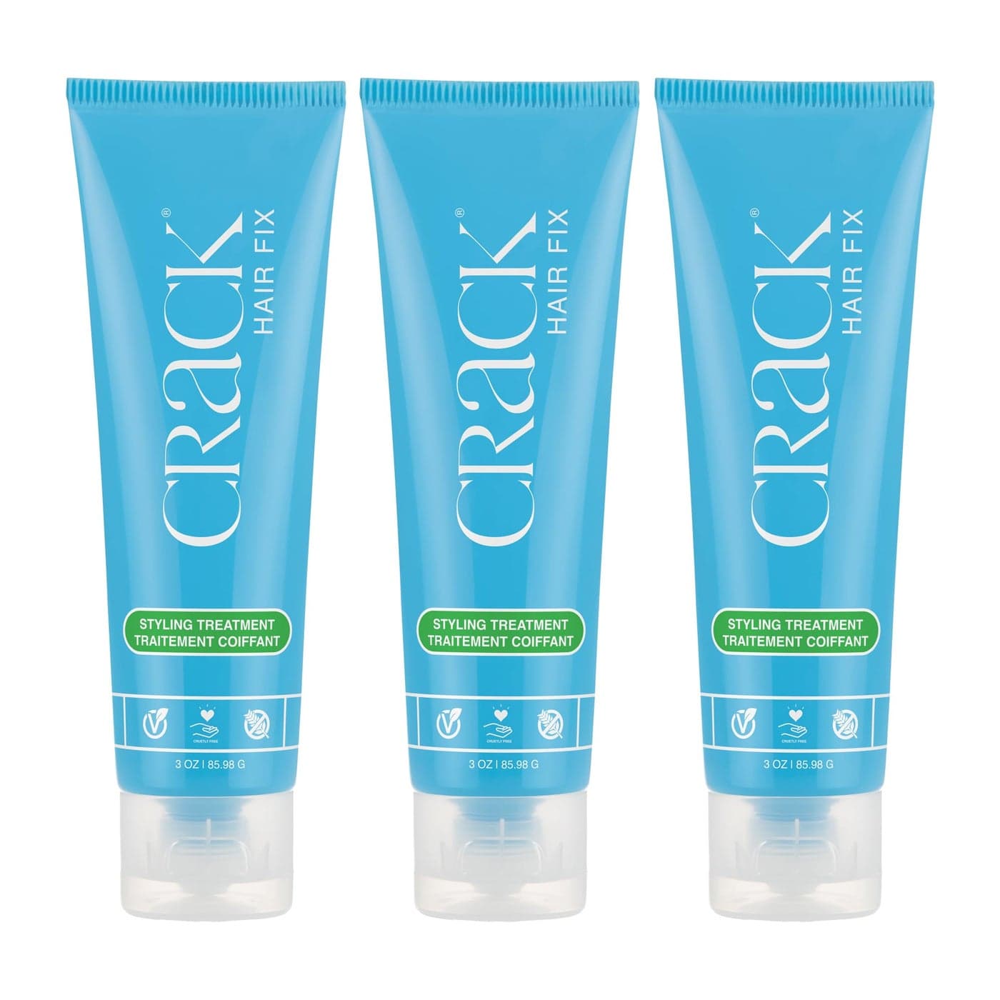 Crack HAIR FIX Styling Treatment MultiTasking AntiFrizz LeaveIn Styling Cream with Protection from Humidity Chlorine Heat Treatments Sun 3 oz Pack of 3