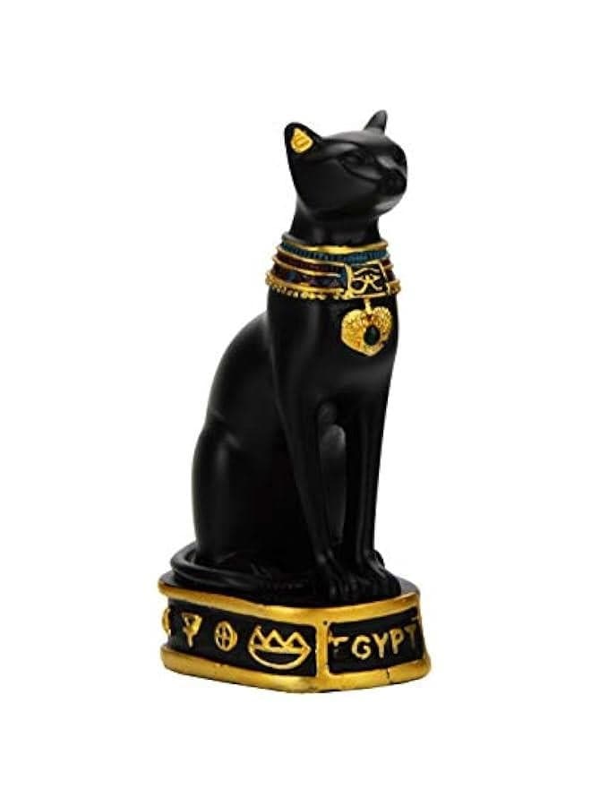 Egyptian Bastet Collectible Figurine Cat Goddess Statue - Made in Egypt (Small 3.5 inches Tall)
