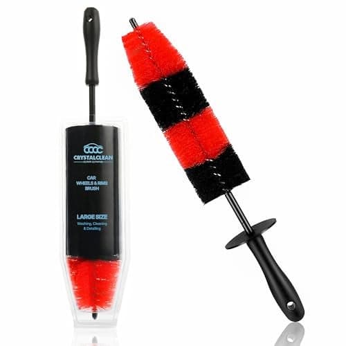 Pack of 1 Wheel Brush 17Inch Long Soft Bristle No Scratch Car Wheel Cleaner Brush Detailing Brush for Tires Wheels Rims Exhaust Tips Vehicle Engine Motorcycles