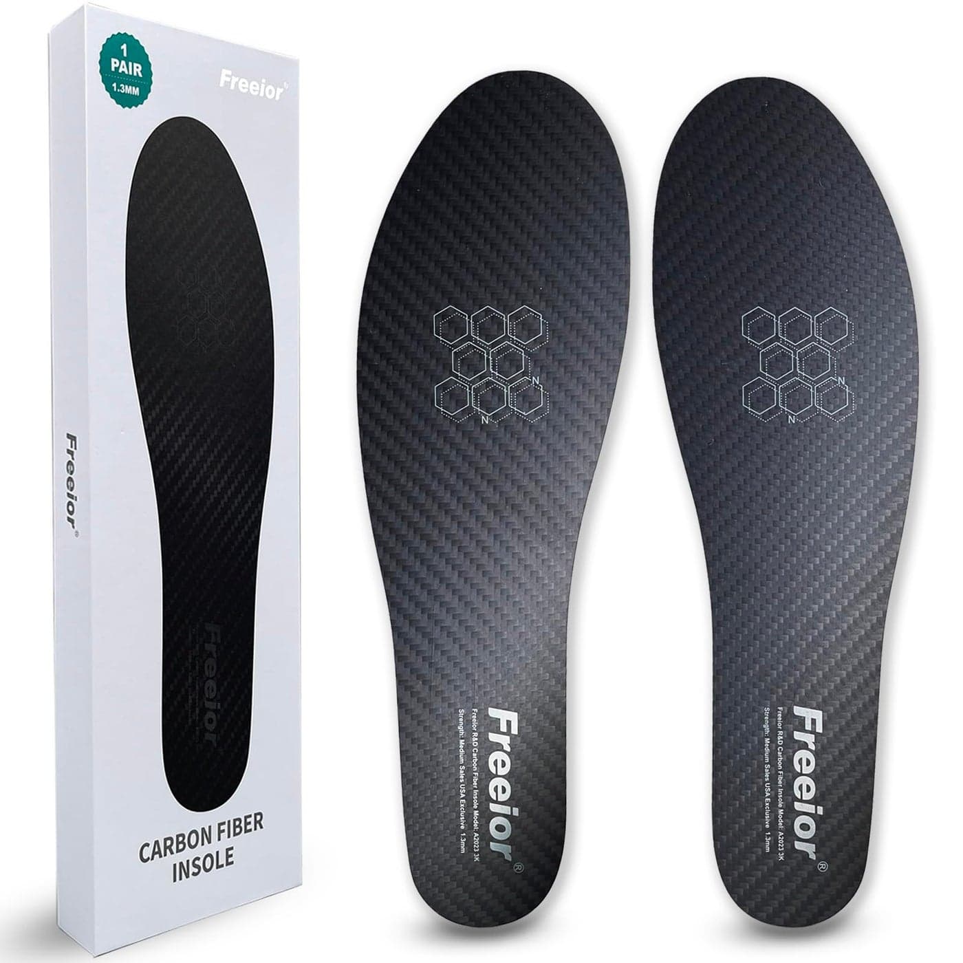 Freeior Carbon Fiber Insole for Pain Relief of Turf Toe Hallux Rigidus and Limitus Foot Fractures Recovery Rigid Thin Foot Plate Carbon Fiber Shoe Inserts for Men Women 1 Pair 1063 270mm