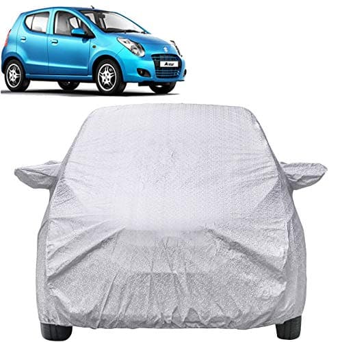 The Autostory Waterproof Car Body Cover Compatible with Maruti Suzuki Astar with Mirror Pockets (Shinning Silver)