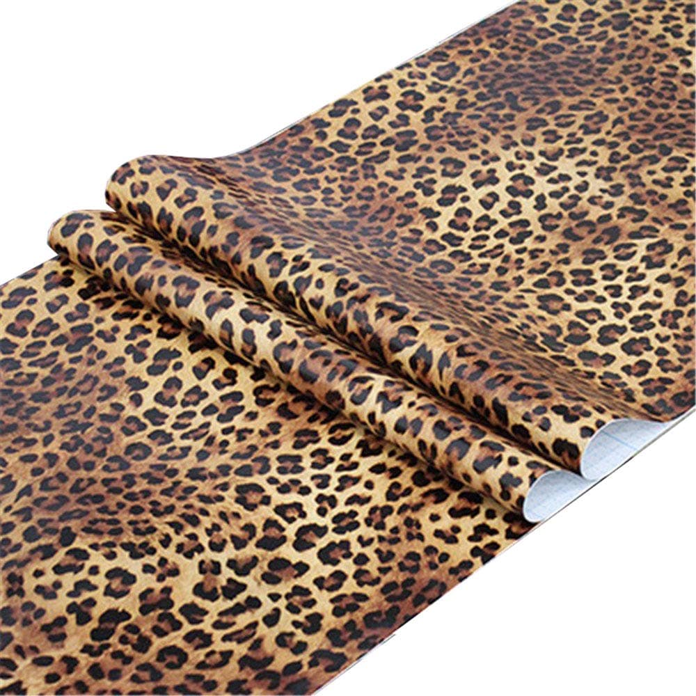 Taogift Self Adhesive Vinyl Leopard Print Contact Paper Shelf Liner for Dresser Drawer Cabinets Table Furniture Walls Crafts Decal Removable 177x117 Inches