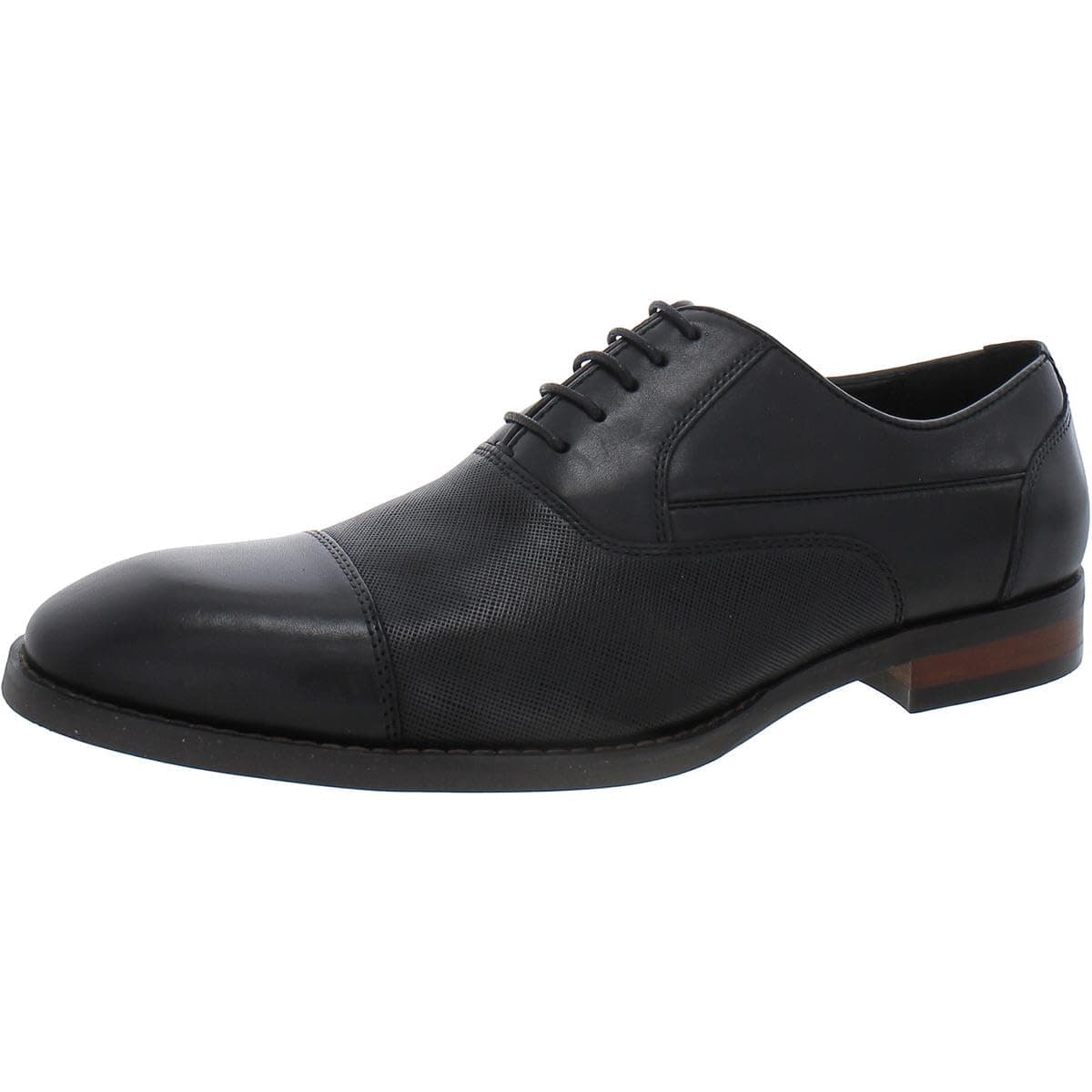 Steve Madden Mens Proctr Leather LaceUp CapToe Dress Oxford Black Leather 9 M