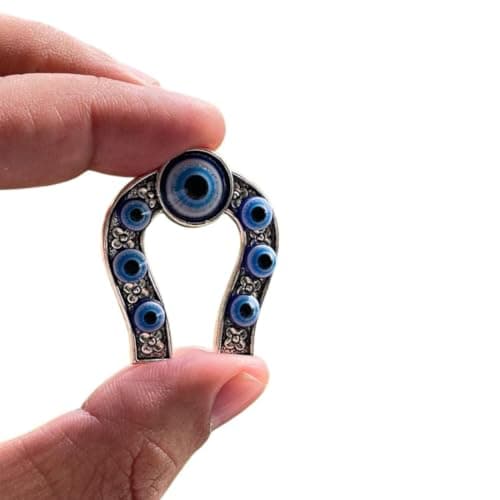 BLUE BEADS Home & Decor Magnets Multi Design Turkish Round Evil Eye Fridge Magnet Refrigerator Sticker Good Luck & Protection Unique Items Home and Office Decorative Car Accessories (GHODE in NAAL)