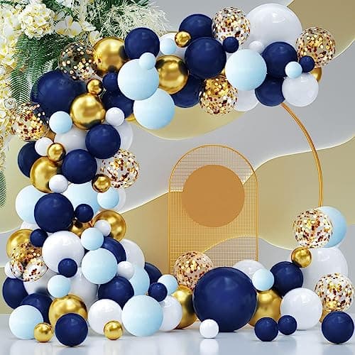 Party Propz Blue Balloons for Decoration - Pack of 84 Pcs Birthday Decoration Items for Boy | Blue Theme Decoration's Kit | Metallic Balloons for Decoration's | Balloon for Birthday (Latex)