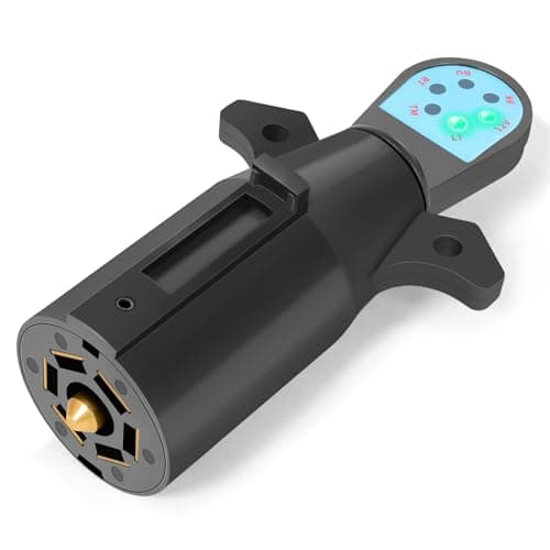 NeaLia 7 Pin Trailer Plug Tester 7 Way Wiring Tester for RV Round Trailer Light Tester for Truck Pickup Towing Tow Wire Brake Blade 12V Connector