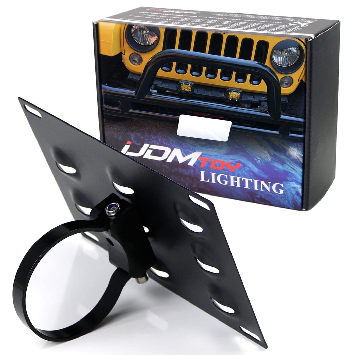 iJDMTOY No Drill Required 3Inch Bumper Guard Tube Mount License Plate BracketHolder Not Fit 25 or 275 Inches Bullbars
