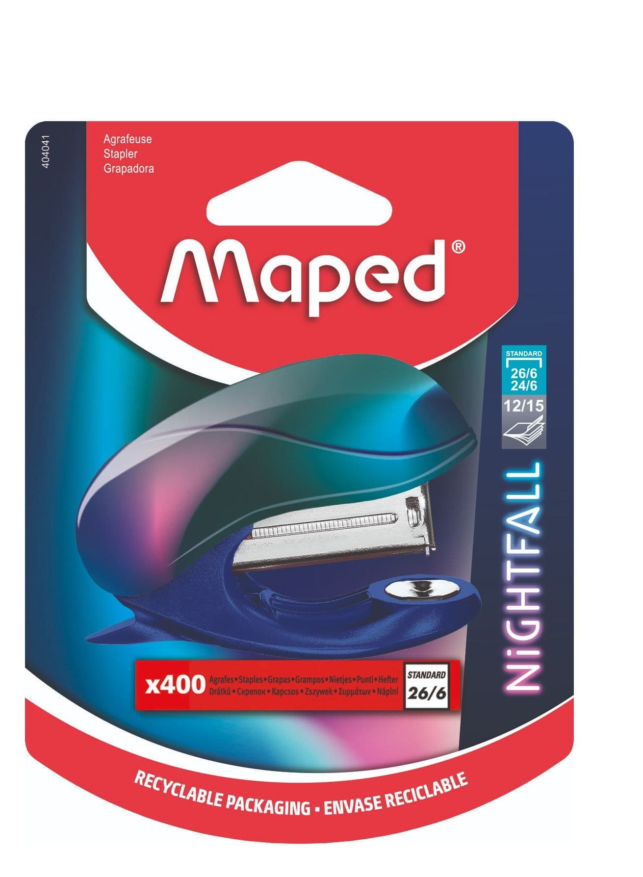 Maped Mini Nightfall stapler 26/6 + 400