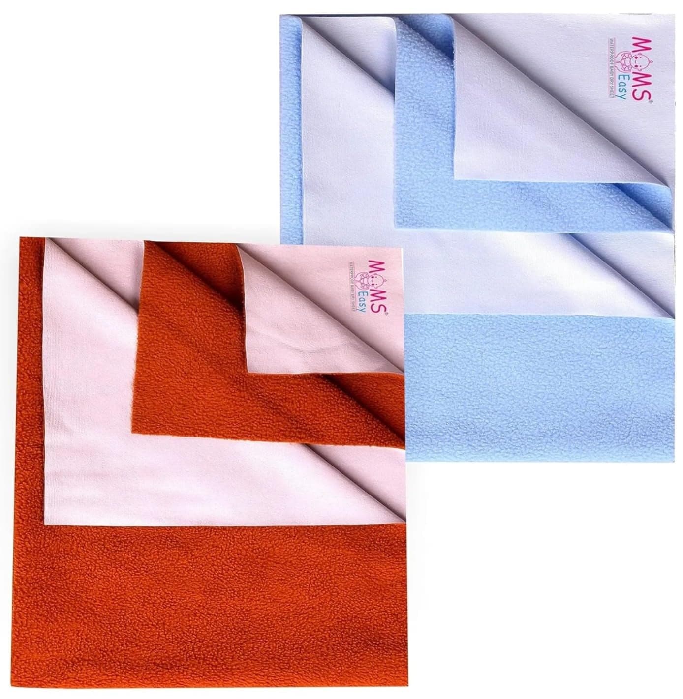 MOMSEASY New Born Baby Waterproof Bedsheet Oil Cloth Waterproof Baby Baby Drysheet with Ultra Absorbance and Small Baby Products All ComboMaroon Sky Blue Large 140x100 cm