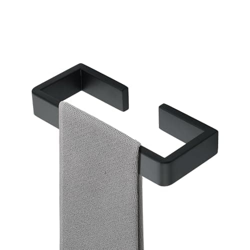 Alise Black Towel Bar, 8 Inch Towel Racks for Bathroom Wall Mounted, SUS304 Stainless Steel Bathroom Towel Holder, Space-Saving Hand Towel Holder, Towel Rail Hanger for Wall, Kitchen