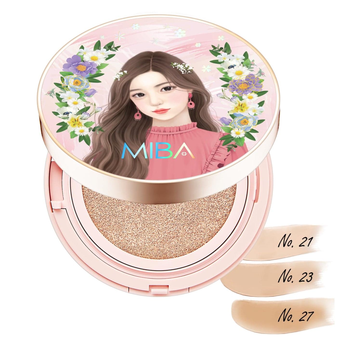 MIBA Ion Calcium Foundation Double Cushion RX No 27 Big Cushion SEASON2 Long Lasting Effect Skin moisturizing Glow Makeup High Coverage Skin tightening relief Smooth adhesion25 g 088 oz