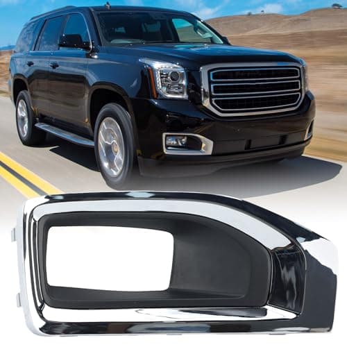 Clidr Fog Light Chrome Trim Cover for GMC Yukon/Yukon XL 2015-2020 Passenger Side 22936427 GM1039187 (Right)
