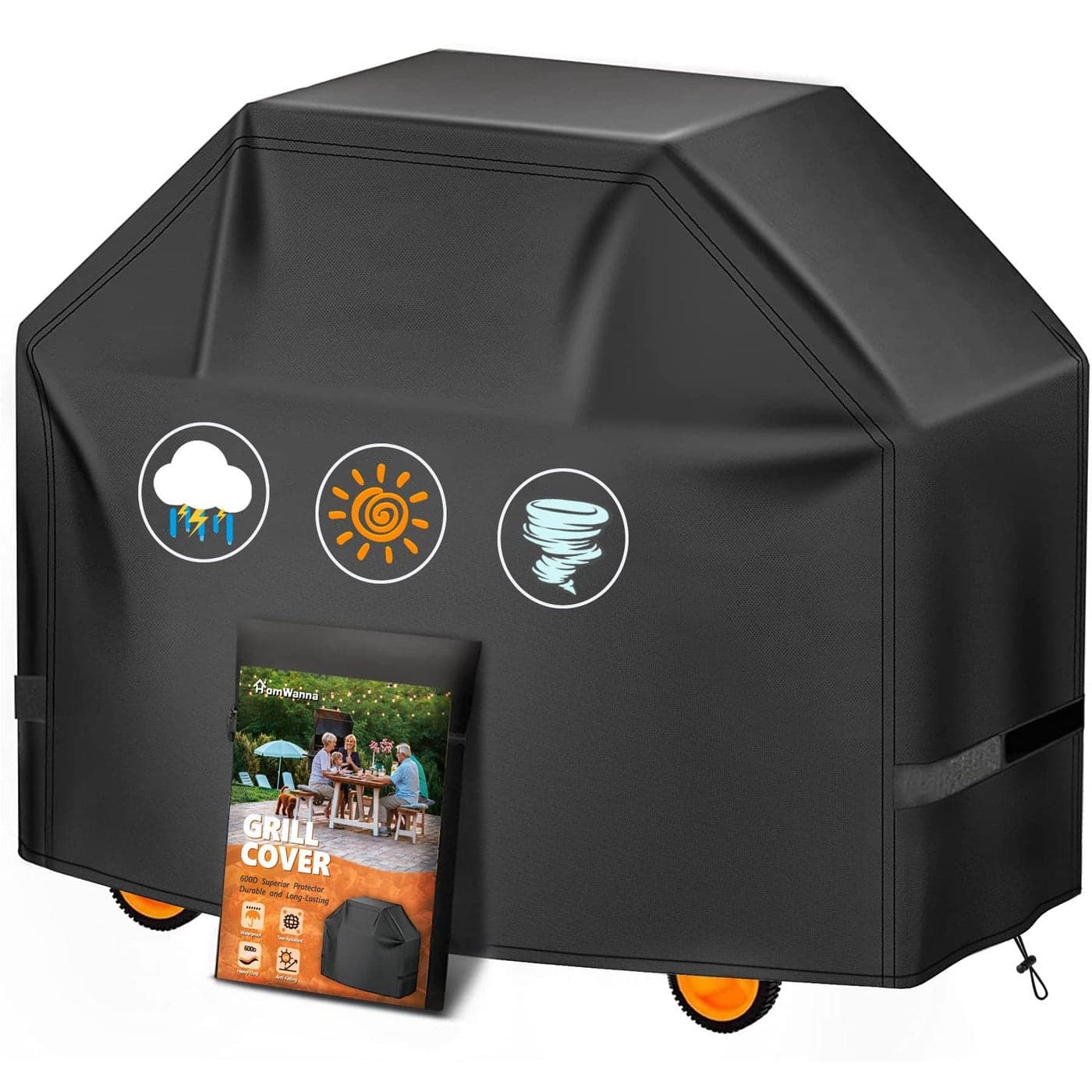 HomWanna Grill Cover 65 Inch Superior BBQ Cover for Weber Genesis 400 and Summit 400 Series Gas Grill 600D Outdoor Barbecue Cover for Weber 4 Burner Genesis ii E325s E410 and Summit E470 S420