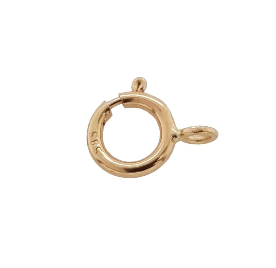 6MM 14K Solid Yellow Gold Spring Ring Clasp Open Ring Made in Italy by CRAFT WIRE