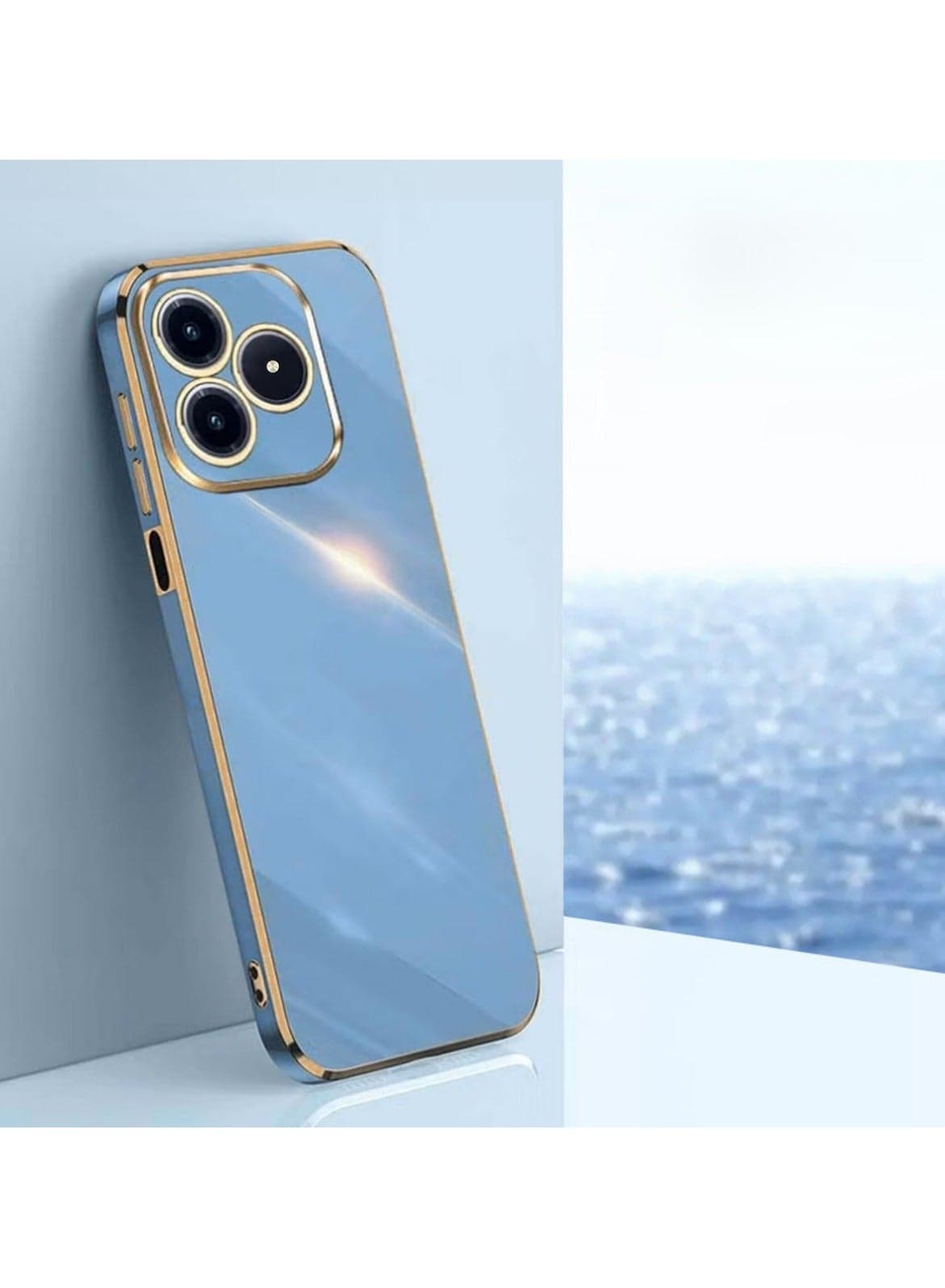 for realme C61 4G/ C63 4G Case, Plating Soft Back Cover, Raised Full Camera Protection, Slim Thin TPU Mobile Phone Case for realme C61 4G/ C63 4G, Blue