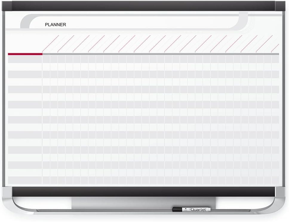 Quartet Prestige 2 Magnetic Total Erase Project Planner 3 x 2 Feet Board with 16 Row29 Column Chart PP32P2