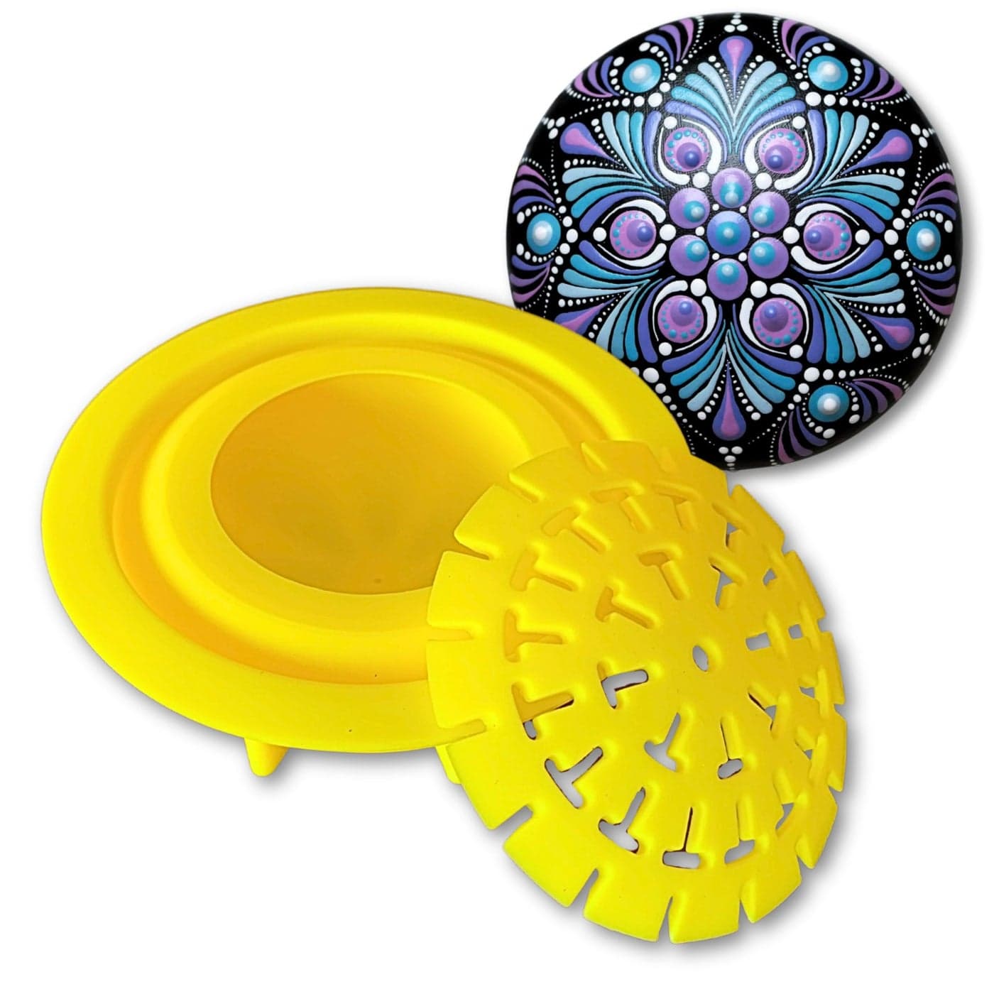 Silicone Mold for Making Stones with Dome Template Design 3 by Happy Dotting Company Round and Smooth for Dotting Rocks and Mandala Art DIY Crafts Painting Drawing Gypsum and Cement Casting