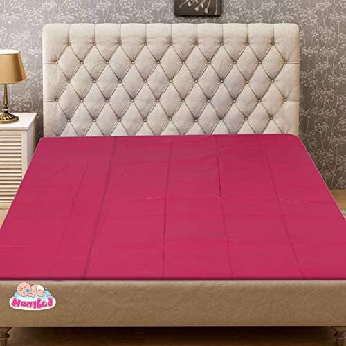 Nonibud Baby Waterproof Plastic Sheet Double Bed/Baby-Adult Waterproof Protection Sheet for Mattress (7.5 feet x 6.5 feet) (Maroon)